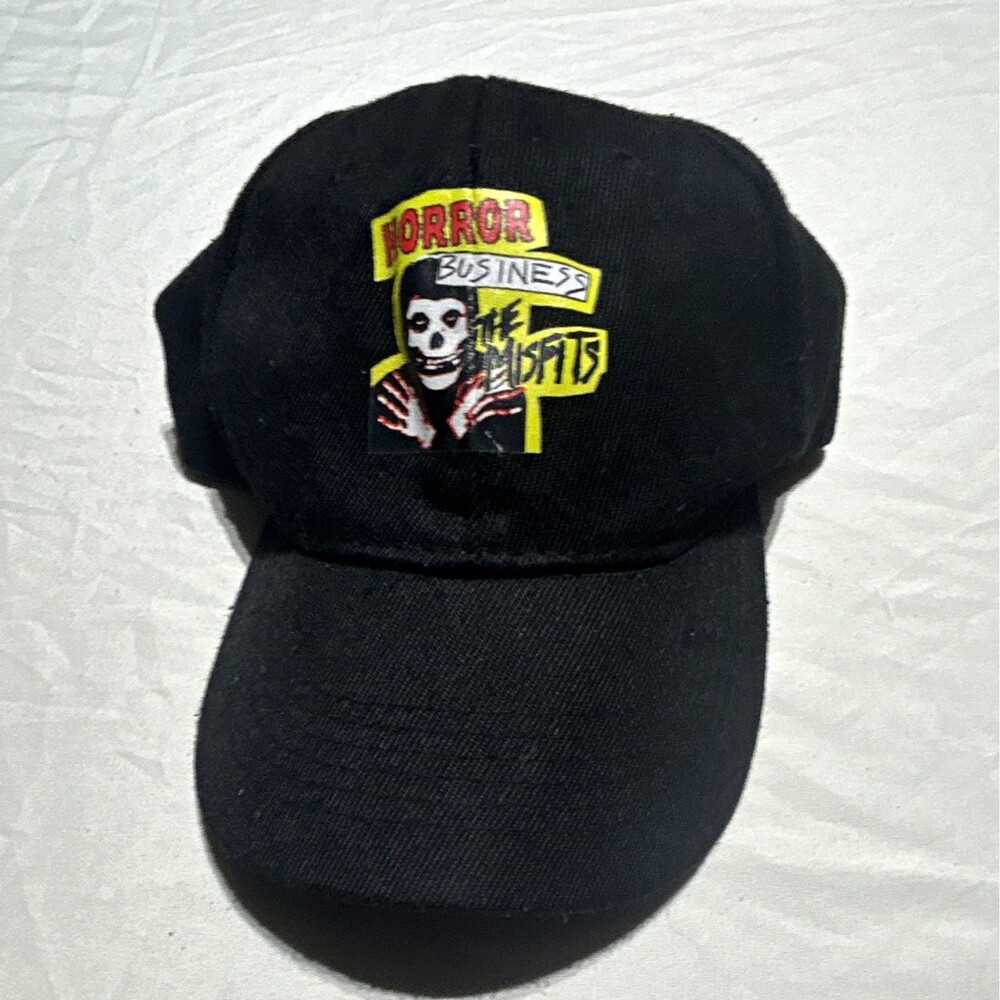 The Misfits Horror Business Black Baseball Cap Graphic Strapback Dad Hat retro